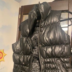 Genuine leather down filled woman’s vest